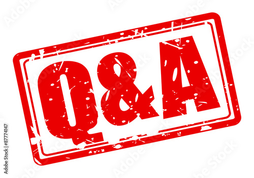 Q and A red stamp text