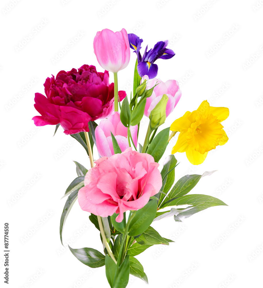 Bouquet of beautiful flowers isolated on white