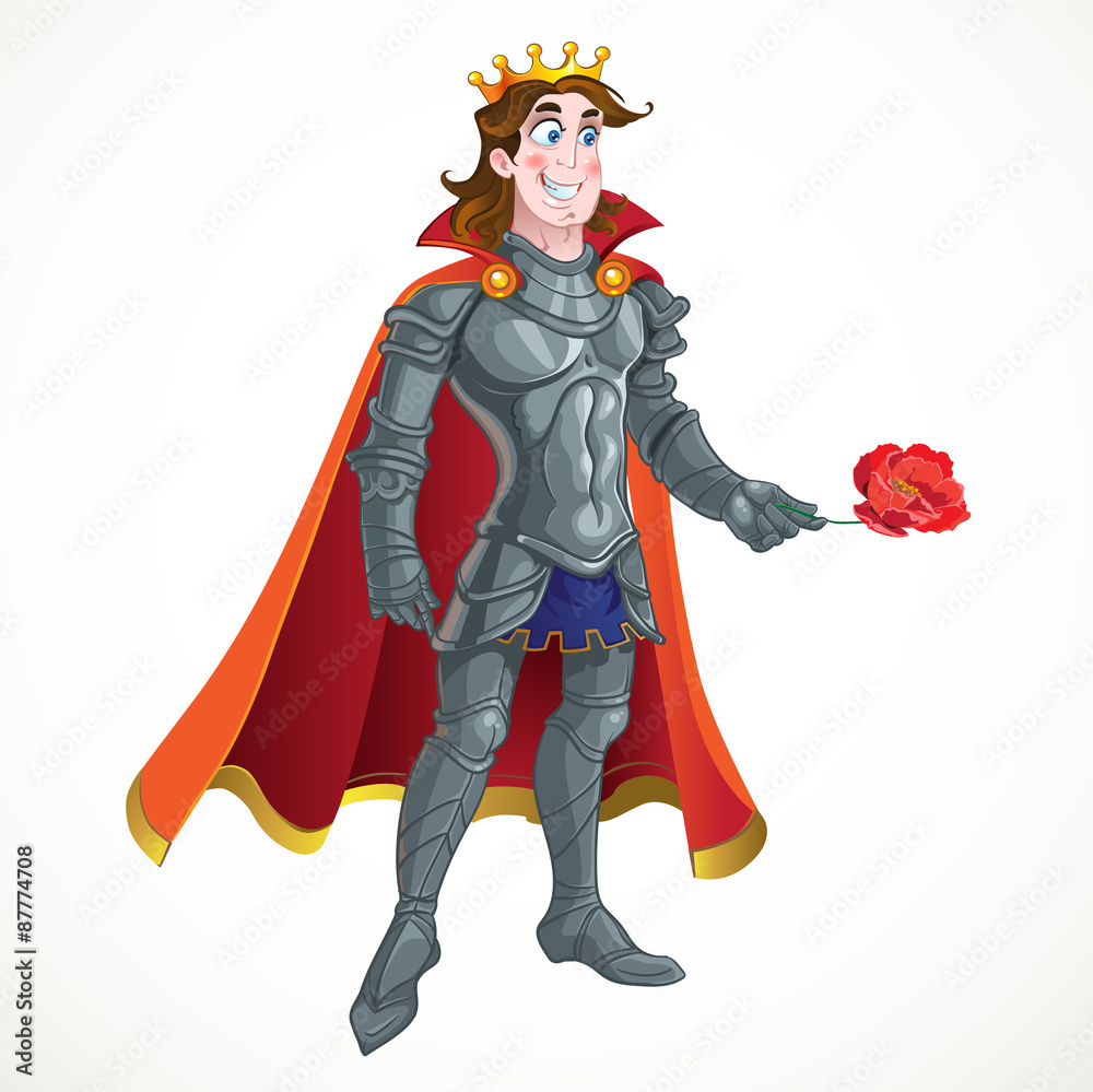 Prince Charming in armour give flover