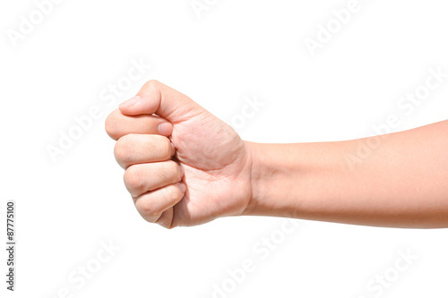 Male hand sign isolated on white background