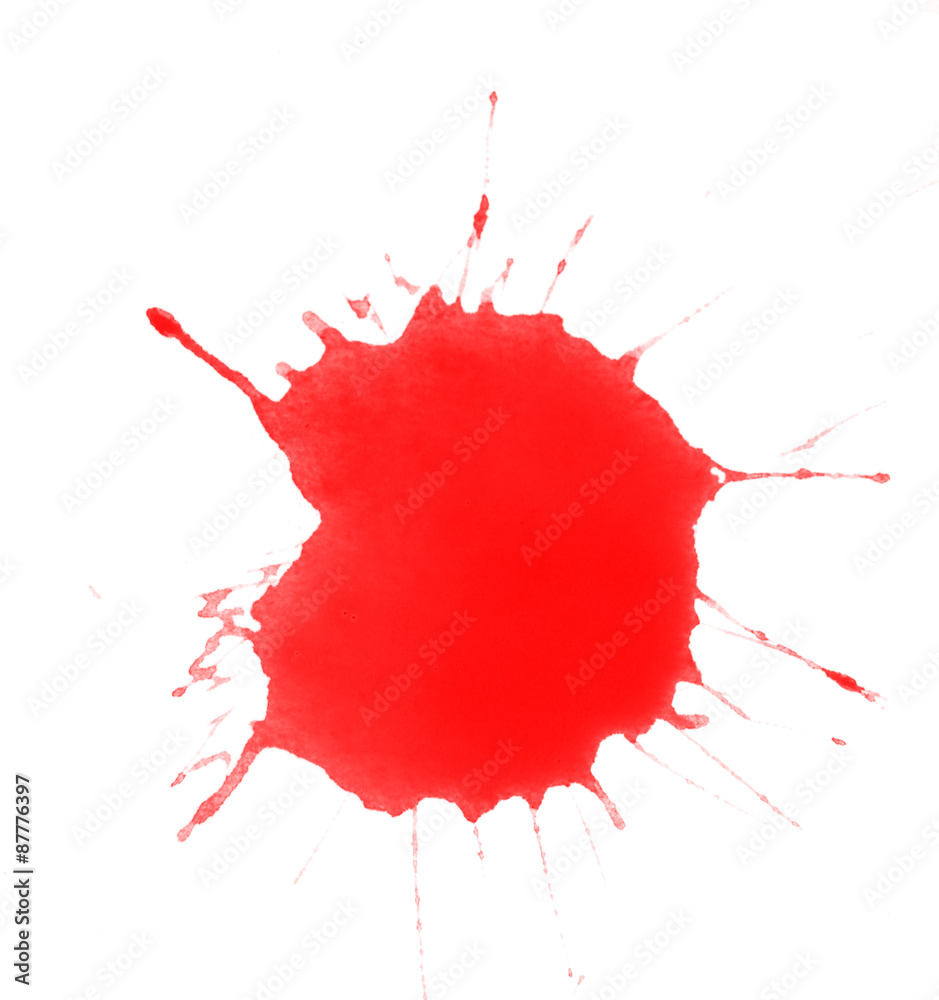 Red splash of paint isolated on white Red splash of paint isolated on white