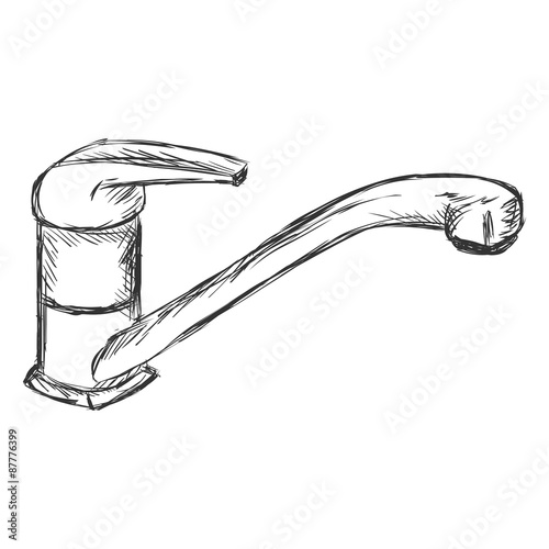 Vector Single Modern Sketch Faucet