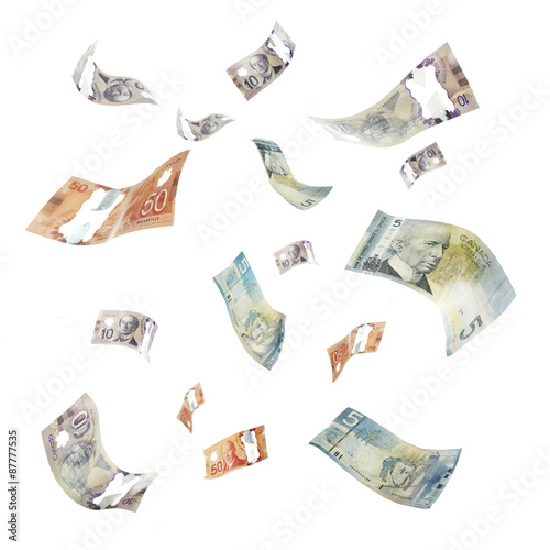 Canadian dollars, isolated on white