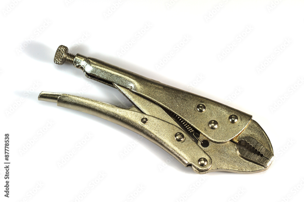 locking pliers isolated on a white background locking pliers isolated on a white background