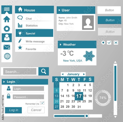 Phone user interface elements for website  photo