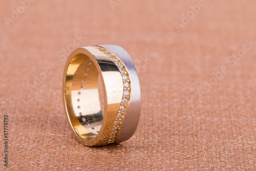  Ring with gems. Stock Image macro.
