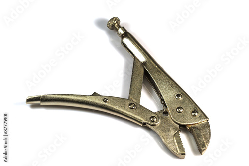 Bilde på lerret locking pliers isolated on a white background