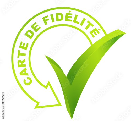 carte de fidélité sur symbole validé vert