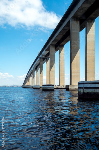 Brazil, Rio De Janeiro, the Niteroi bridge in the Guanabara bay