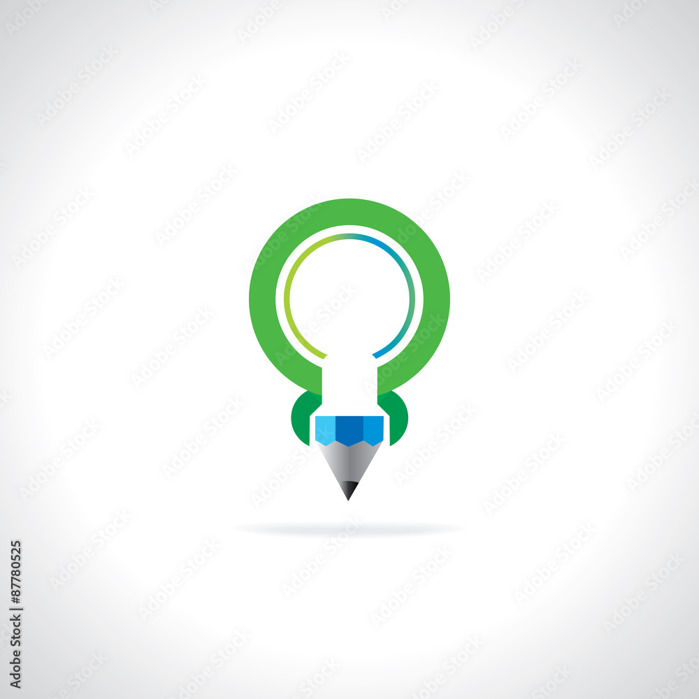 creative logo green circle with spanner and pencil vector creative logo green circle with spanner and pencil vector
