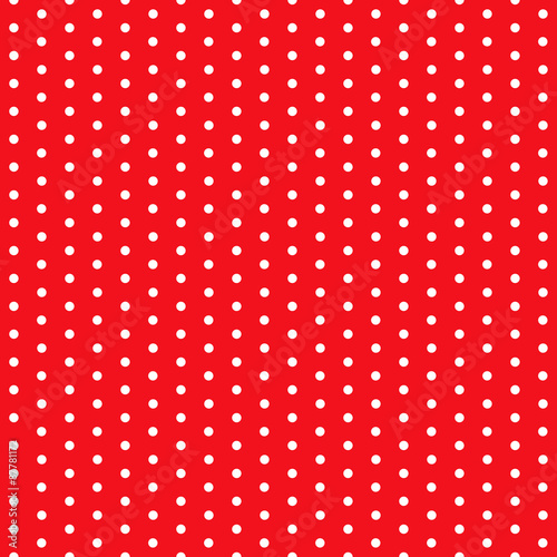 seamless Polka dot pattern on red background