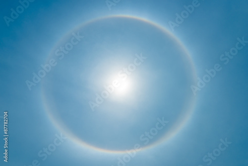 Corona  fantastic beautiful sun halo phenomenon