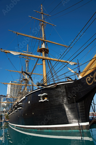 Obraz na plátně Replica of the Chilean Navy ship Esmeralda that was sunk at the Battle of Iquique in 1879 during the War of the Pacific between Chile and the combined forces of Peru and Bolivia