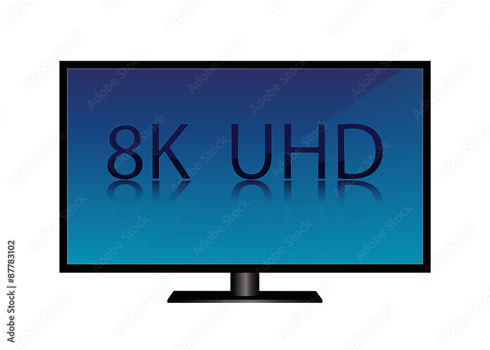 Television set with 8K UHD
Vector illustration isolated on white background
Television set with 8K UHD
Vector illustration isolated on white background