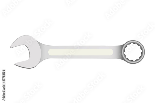 Wrenches combination open-ended and box-ended 
Vector Illustration isolated on white background
