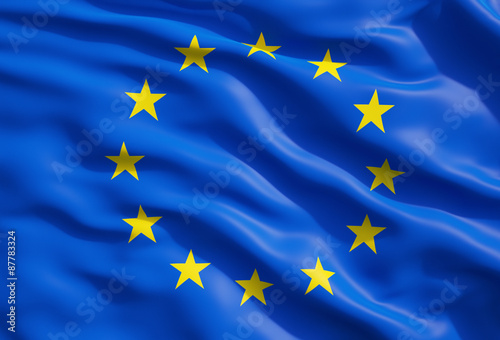 Fototapeta Close up of the flag of European Union. EU Flag Drapery.