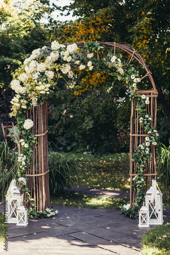 wedding arch in forest