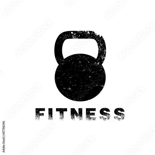 grunge kettlebell vector design template