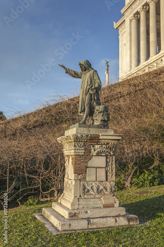 Cola di Rienzo statue on Capitoline Hill in Rome, Italy photo