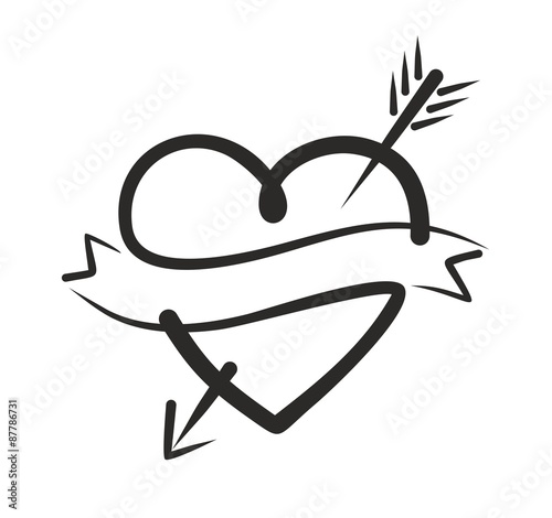 heart Sketch with an arrow.