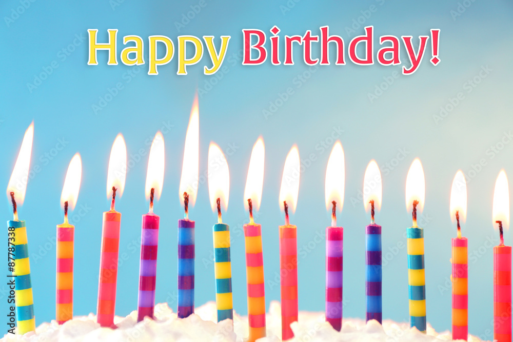 Birthday cake with candles on light background Birthday cake with candles on light background