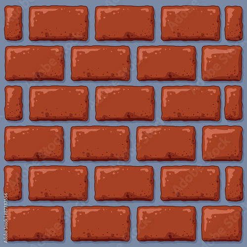 A cartoon backdrop of a wall of bricks and mortar.