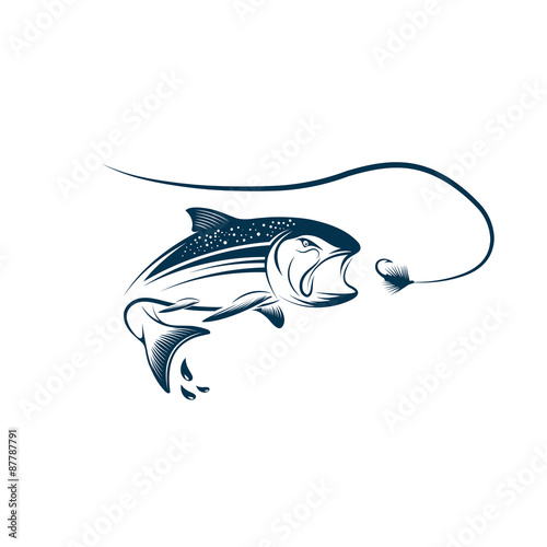 jumping salmon and lure