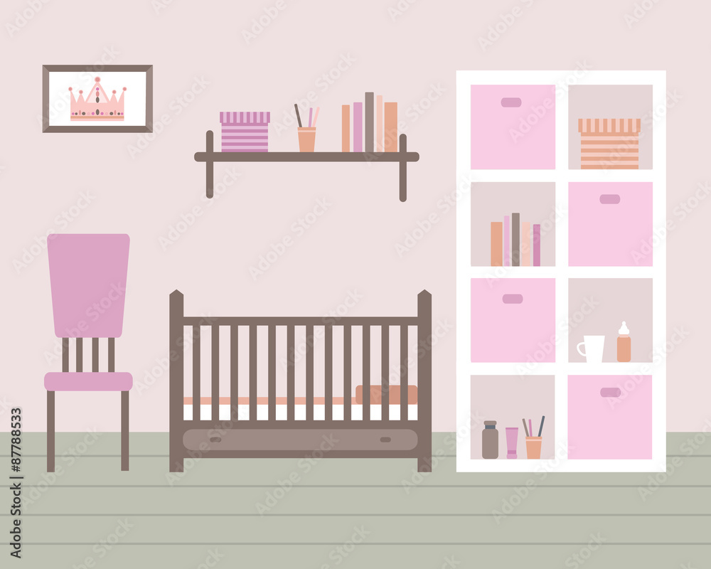 Baby room with furniture. Baby room with furniture.