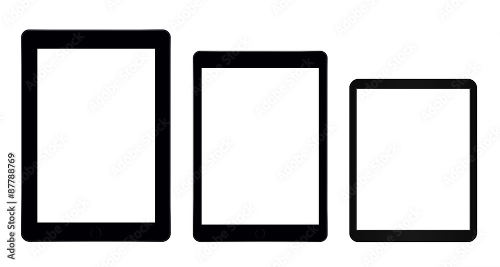 Three blank tablets Three blank tablets