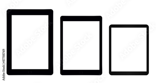 Three blank tablets