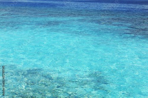 View of beautiful blue ocean water in resort