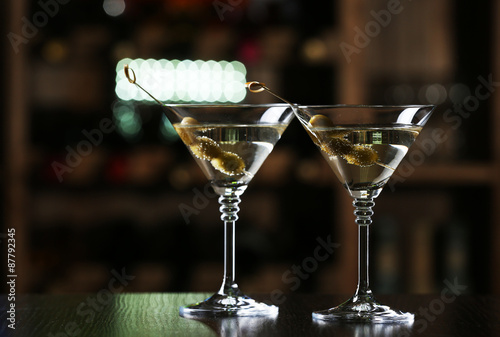 Wallpaper Mural Glasses of cocktails on bar background Torontodigital.ca