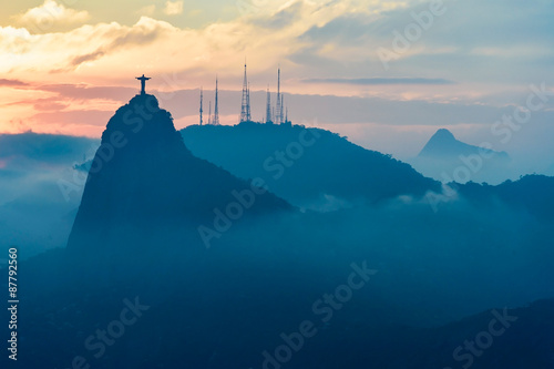 Sunset view of Rio de Janairo, Brazil photo