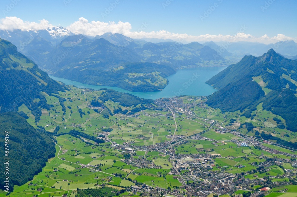 Panorama auf Brunnen, Schwyz und Vierwaldstättersee