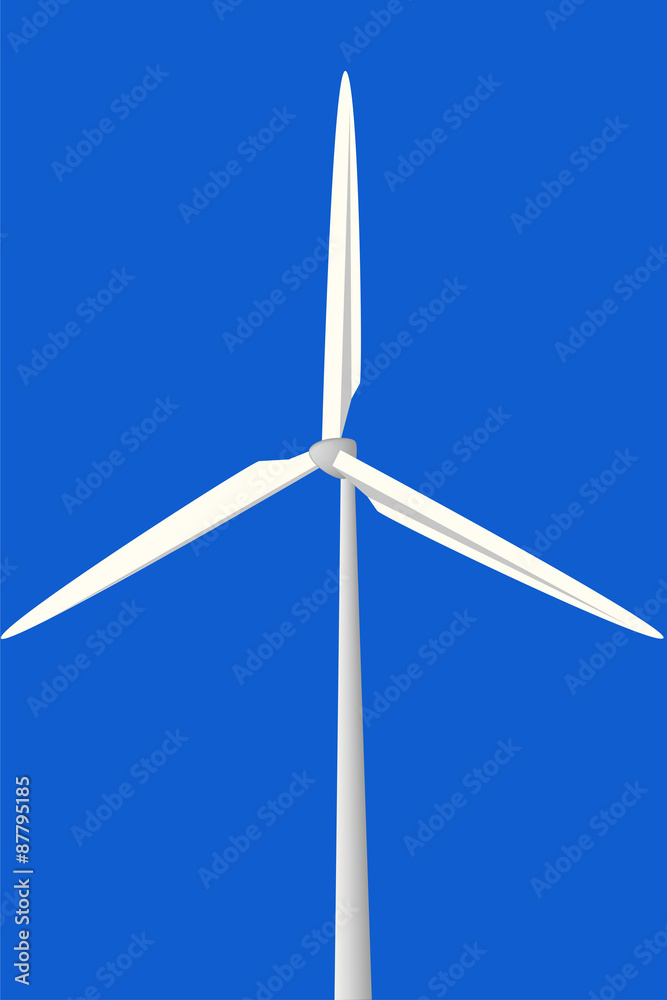 Naklejka premium windturbine vector and blue sky image
