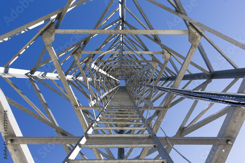 Ladder stairs of a communication tower photo