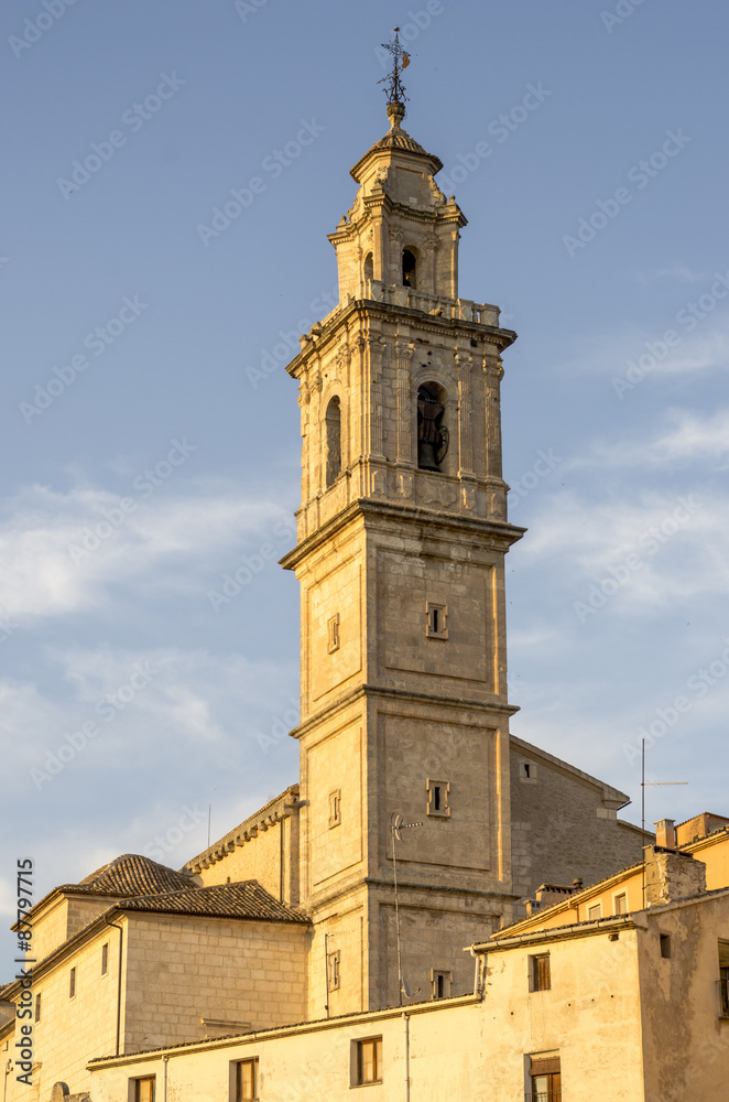 Beautifull bell tower in Bocairent, Valencia, Spain.