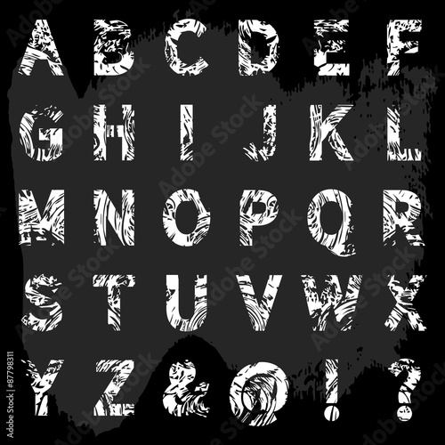 Chalk alphabet, vector illustration.