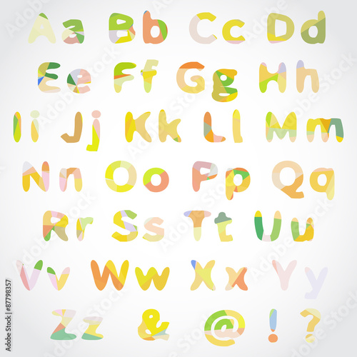 Vector Alphabet Set with geometrical pattern