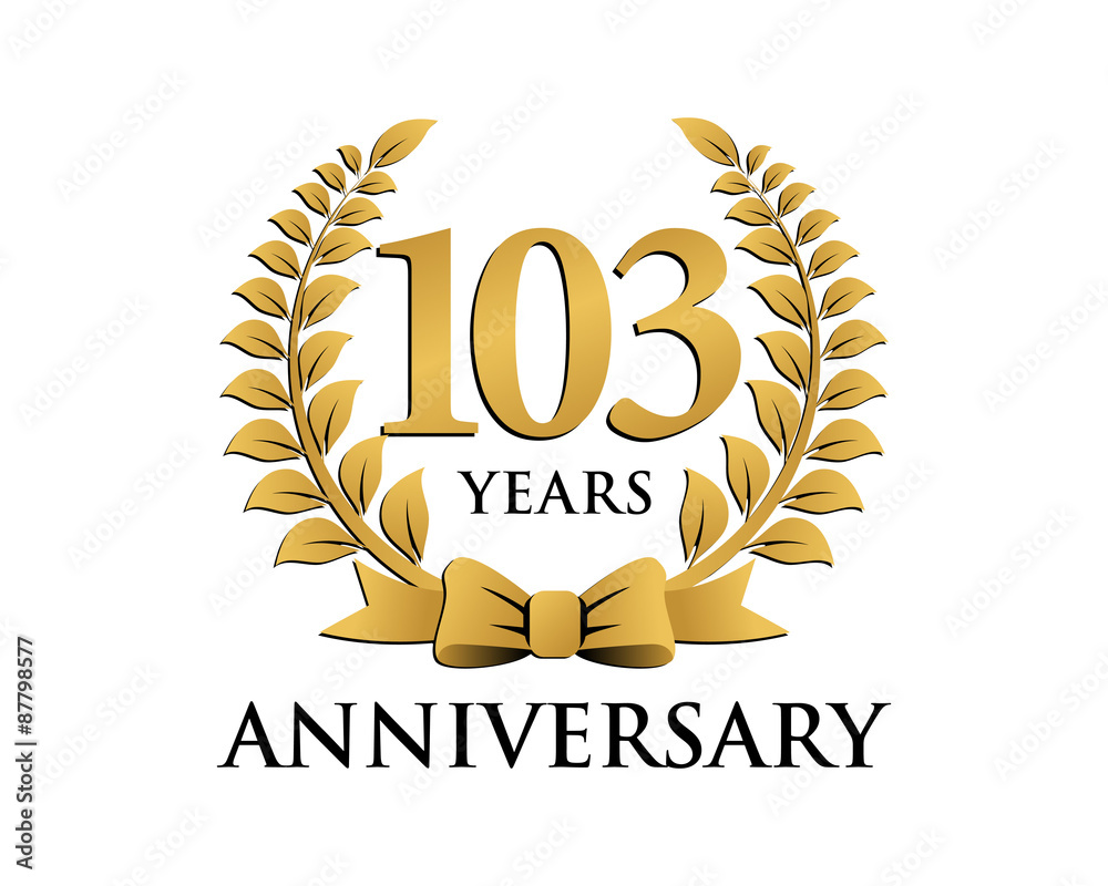 anniversary logo ribbon wreath 103