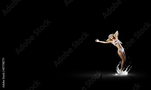 Girl dancing in dark