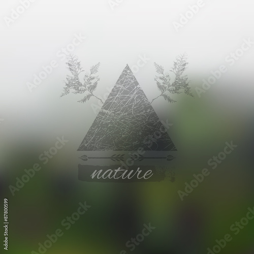 Vector blurred landscape, ecology theme, nature view. Tropical plants