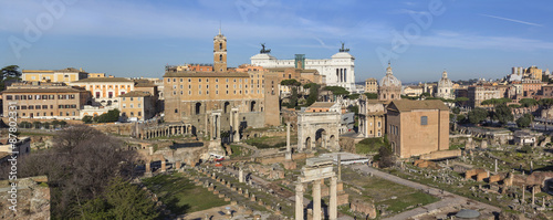 Ruins in northern part of Roman forum in Rome, Italy