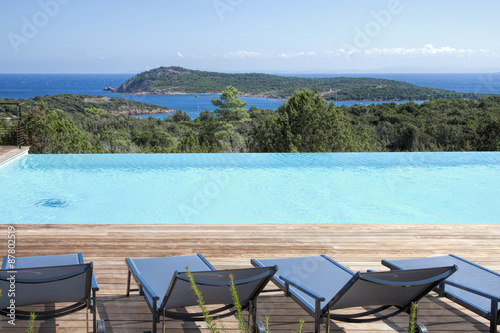 infinity pool and sea in corsica