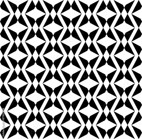 Black and white geometric seamless pattern, abstract background.