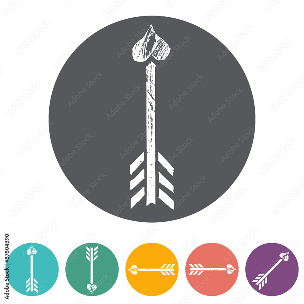 Arrow sign icons flat set of 6. Bow hipster vector grunge. Arrow sign icons flat set of 6. Bow hipster vector grunge.