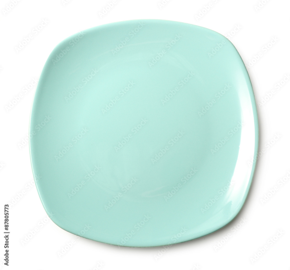 Empty colorful plate isolated on white Empty colorful plate isolated on white