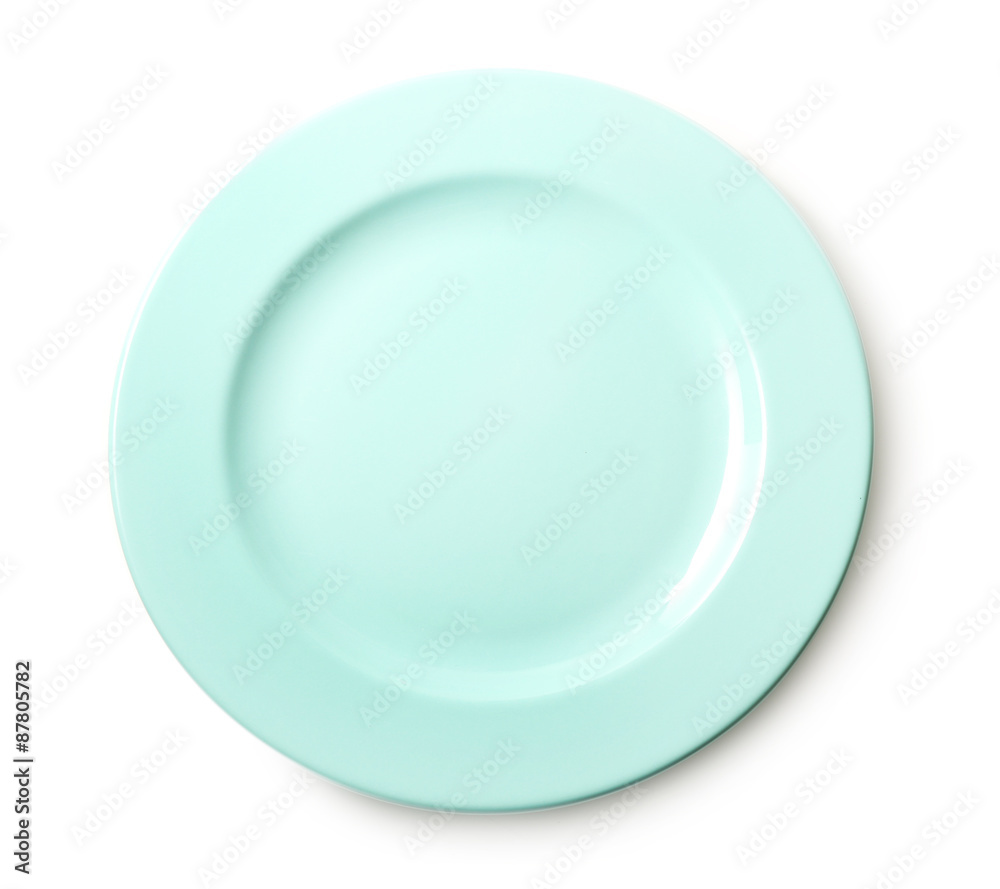 Empty colorful plate isolated on white Empty colorful plate isolated on white