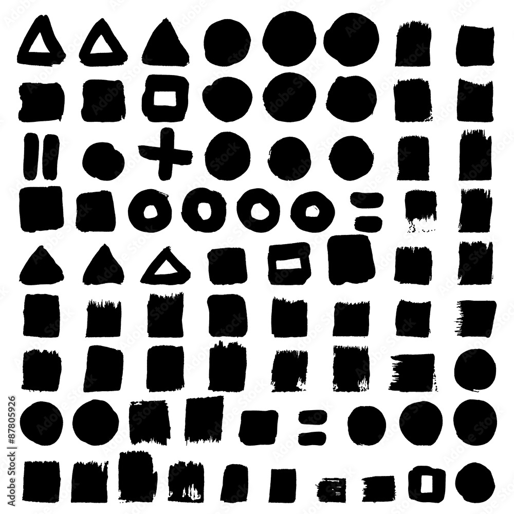 Set of 70 grunge brushes. Design elements. Vector, watercolor Set of 70 grunge brushes. Design elements. Vector, watercolor