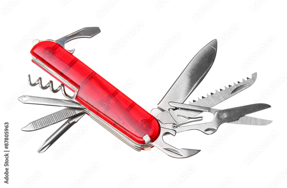 Multipurpose knife isolated on white Multipurpose knife isolated on white